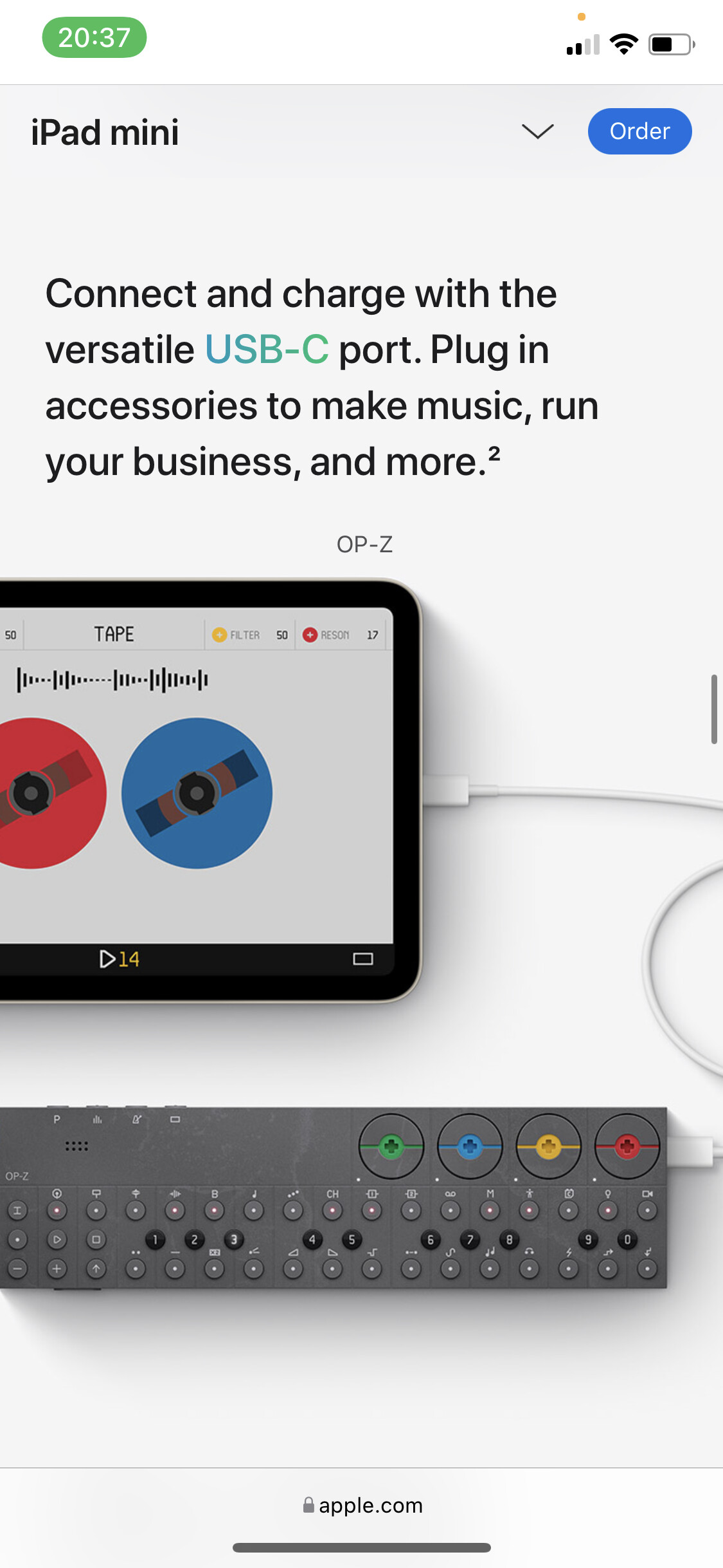 New iPad mini page shows op-z - OP-Z - OP Forums